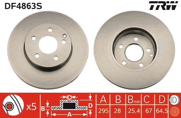 TRW DF4863S Brake Disc
