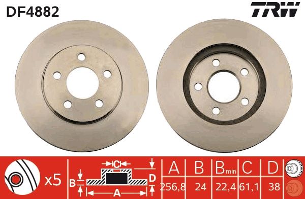 TRW DF4882 Brake Disc