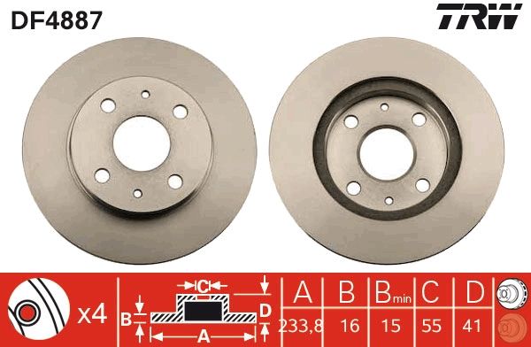 TRW DF4887 Brake Disc