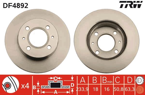 TRW DF4892 Brake Disc