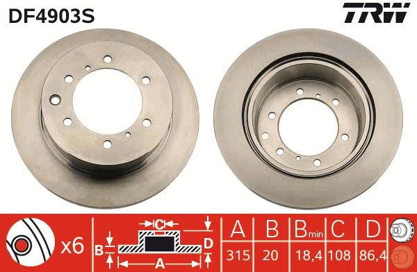 TRW DF4903S Brake Disc