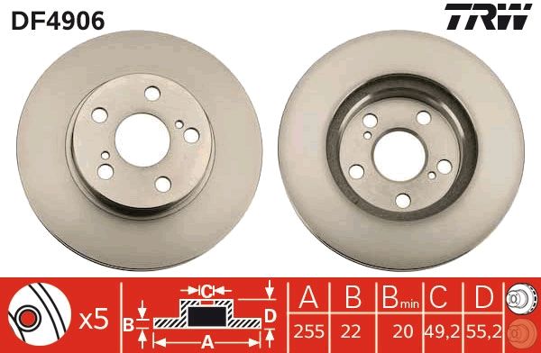 TRW DF4906 Brake Disc