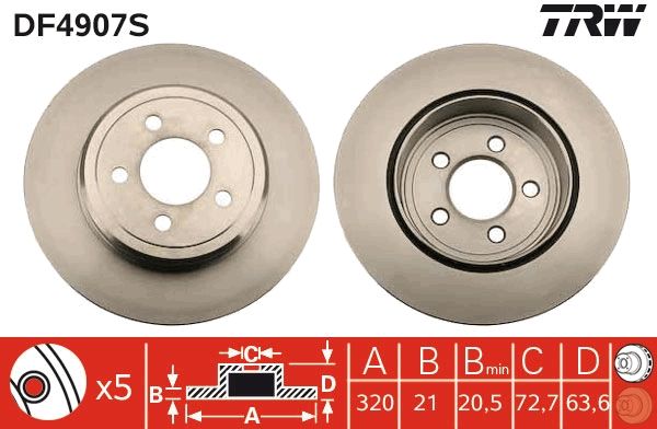 TRW DF4907S Brake Disc