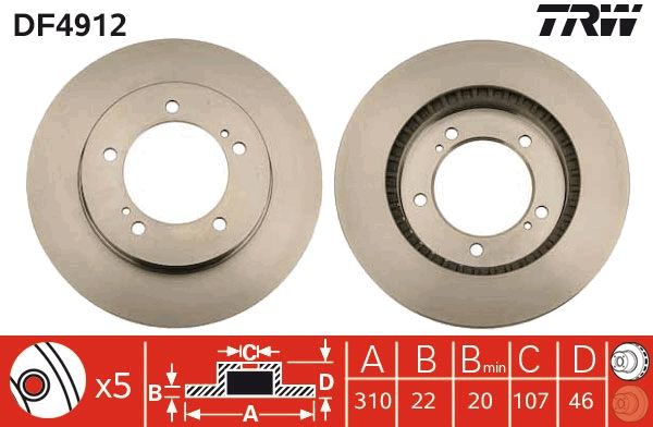 TRW DF4912 Brake Disc