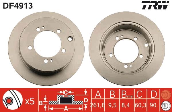 TRW DF4913 Brake Disc