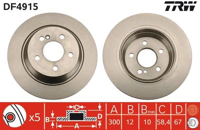 Brake Disc TRW DF4915