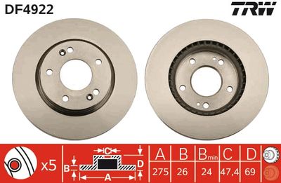 Brake Disc TRW DF4922