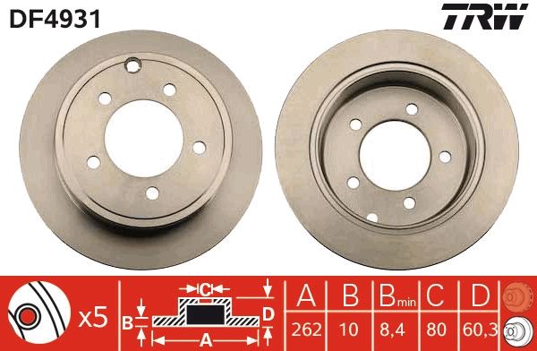 TRW DF4931 Brake Disc