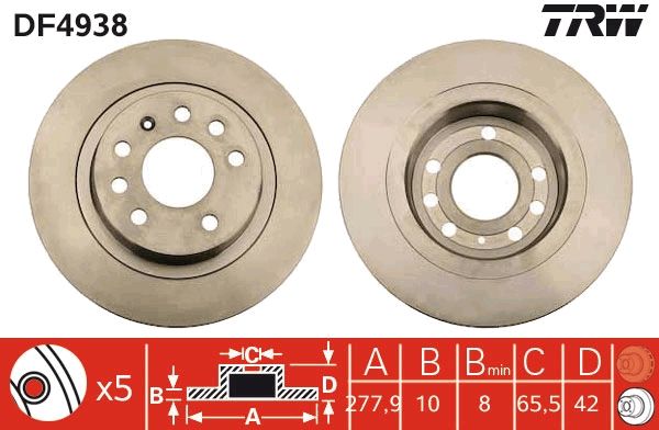TRW DF4938 Brake Disc