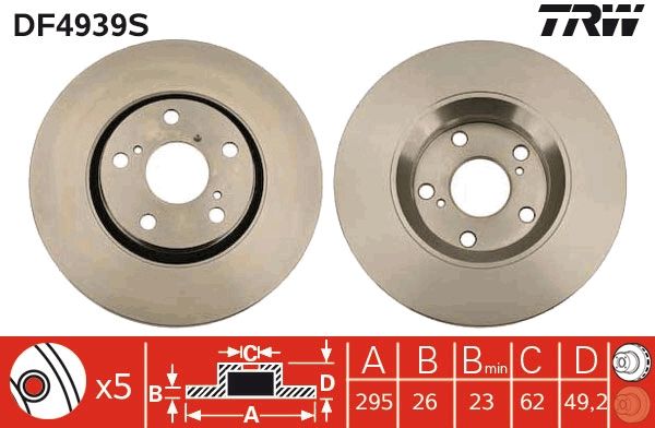 TRW DF4939S Brake Disc
