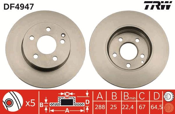 TRW DF4947 Brake Disc