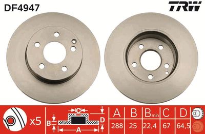 Brake Disc TRW DF4947