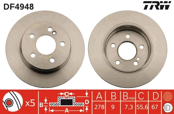 TRW DF4948 Brake Disc