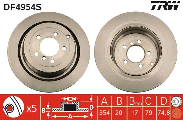 TRW DF4954S Brake Disc