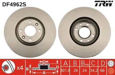 Brake Disc TRW DF4962S