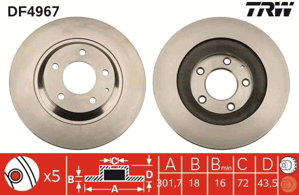 TRW DF4967 Brake Disc