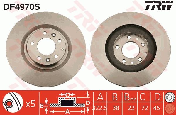 TRW DF4970S Brake Disc