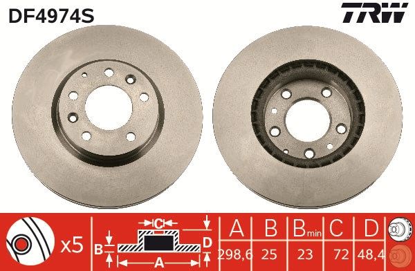 TRW DF4974S Brake Disc