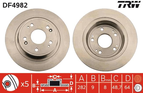 TRW DF4982 Brake Disc