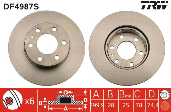 TRW DF4987S Brake Disc