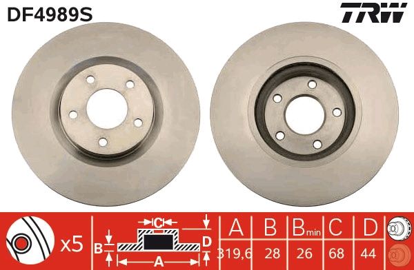 TRW DF4989S Brake Disc