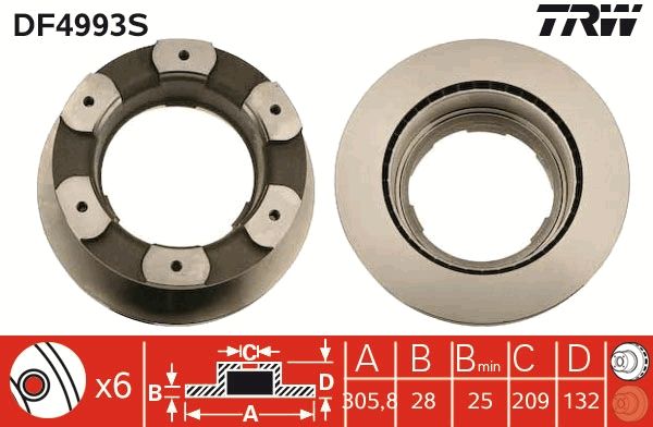 TRW DF4993S Brake Disc