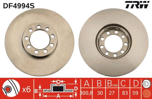 TRW DF4994S Brake Disc