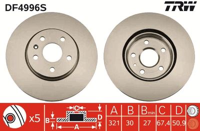 Brake Disc TRW DF4996S
