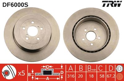 Brake Disc TRW DF6000S