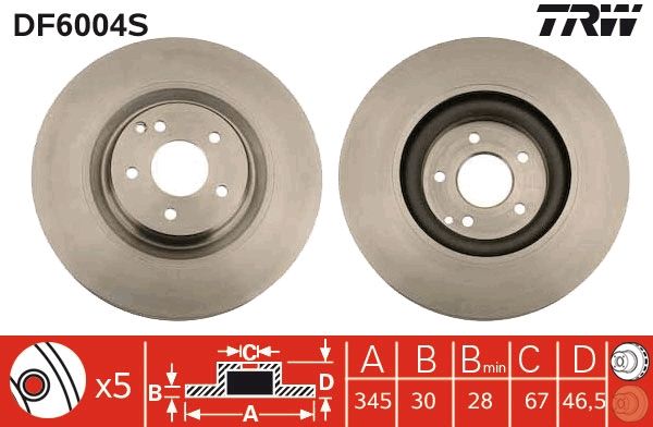 TRW DF6004S Brake Disc