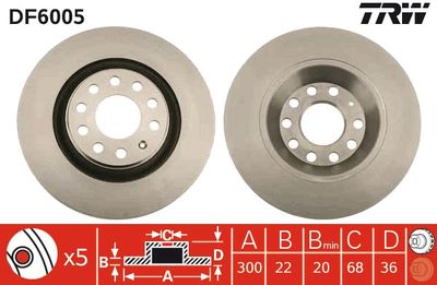 Brake Disc TRW DF6005