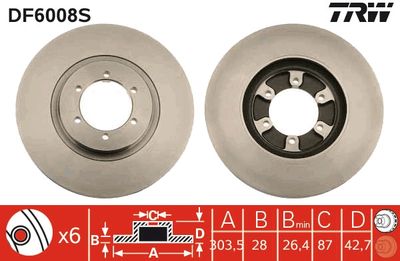 Brake Disc TRW DF6008S