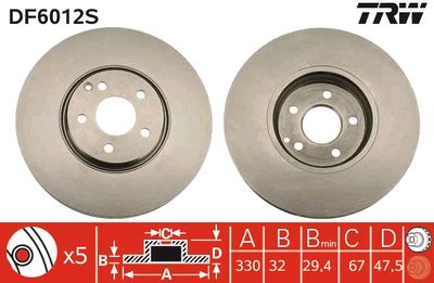Brake Disc TRW DF6012S