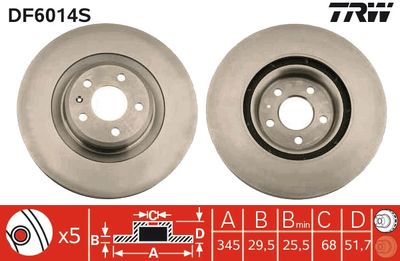 Brake Disc TRW DF6014S