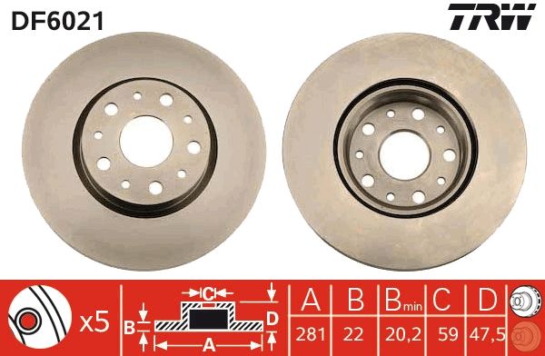 TRW DF6021 Brake Disc