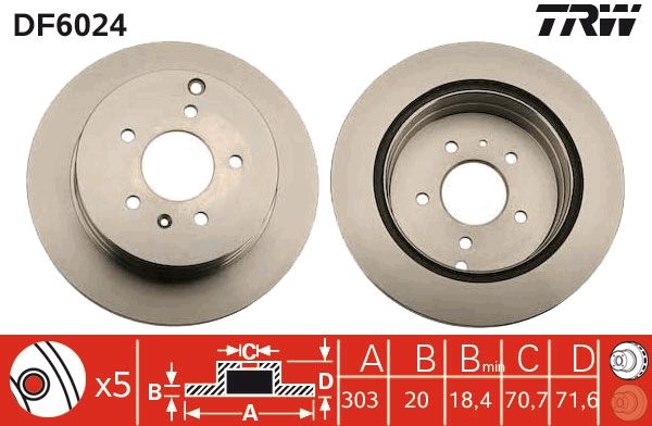TRW DF6024 Brake Disc