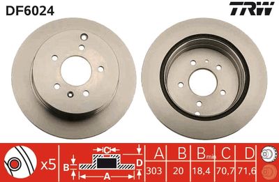 Brake Disc TRW DF6024