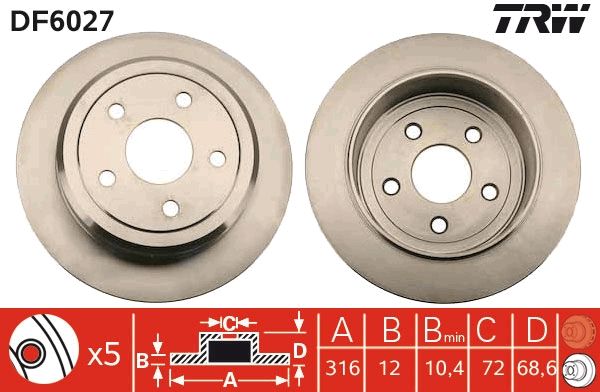 TRW DF6027 Brake Disc