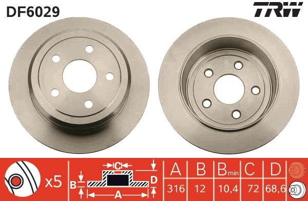 TRW DF6029 Brake Disc