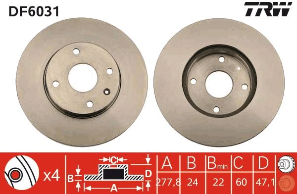 TRW DF6031 Brake Disc