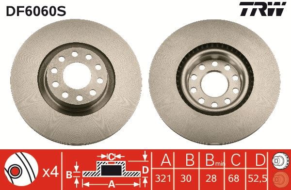 TRW DF6060S Brake Disc