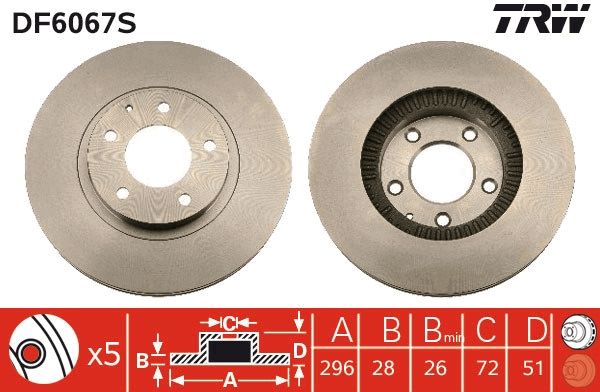 TRW DF6067S Brake Disc