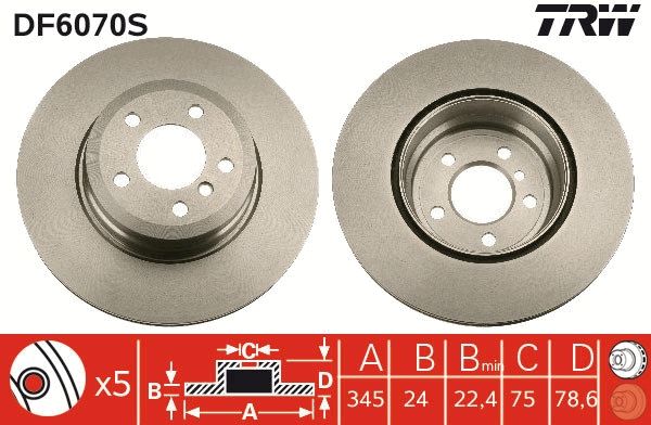 TRW DF6070S Brake Disc
