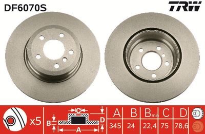Brake Disc TRW DF6070S