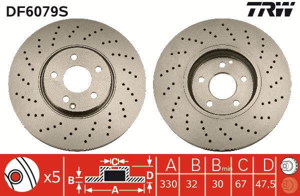 TRW DF6079S Brake Disc