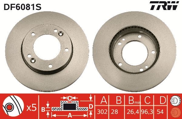 TRW DF6081S Brake Disc