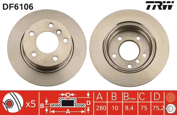 TRW DF6106 Brake Disc