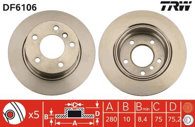 Brake Disc TRW DF6106