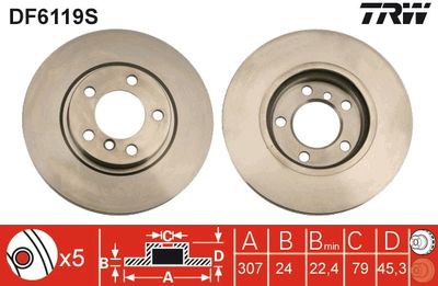 Brake Disc TRW DF6119S