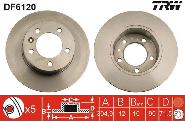TRW DF6120 Brake Disc